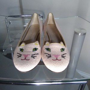 Charlotte Olympia inspried kitty kat flats in creme